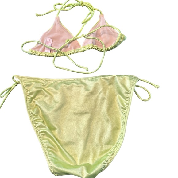 Victoria’s Secret Shimmering Greenish yellow Bikini Medium Excellent Condition - Picture 3 of 4